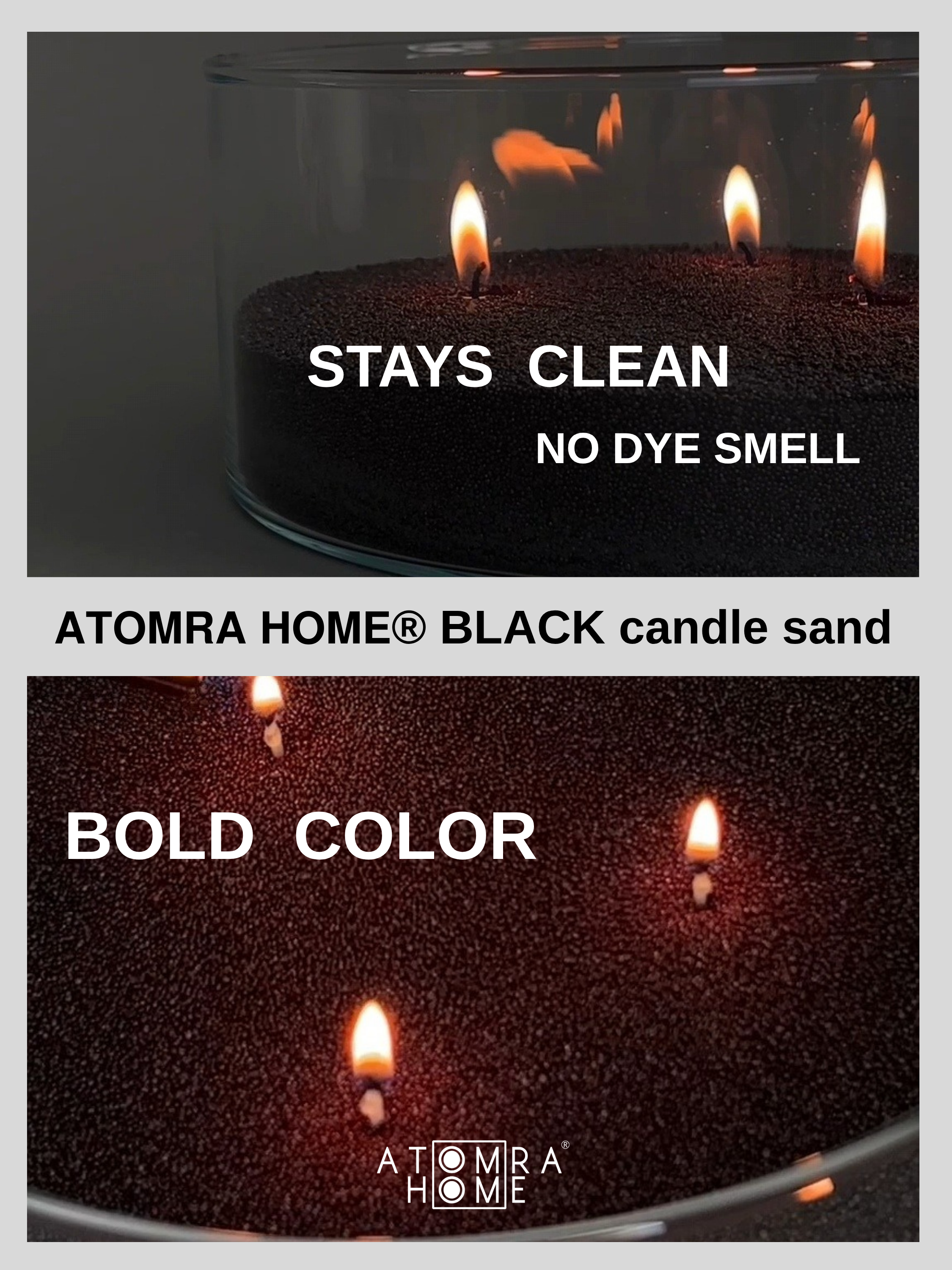 BLACK FULL-COLOR CANDLE SAND WAX