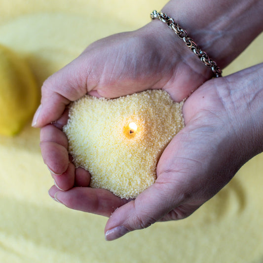 CIRE DE SABLE BOUGIE BEIGE